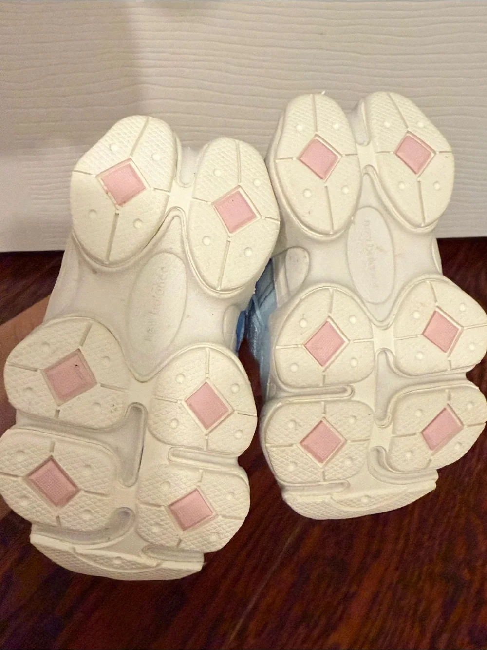 New Balance Baby 4c Light Blue & Pink Running Shoes